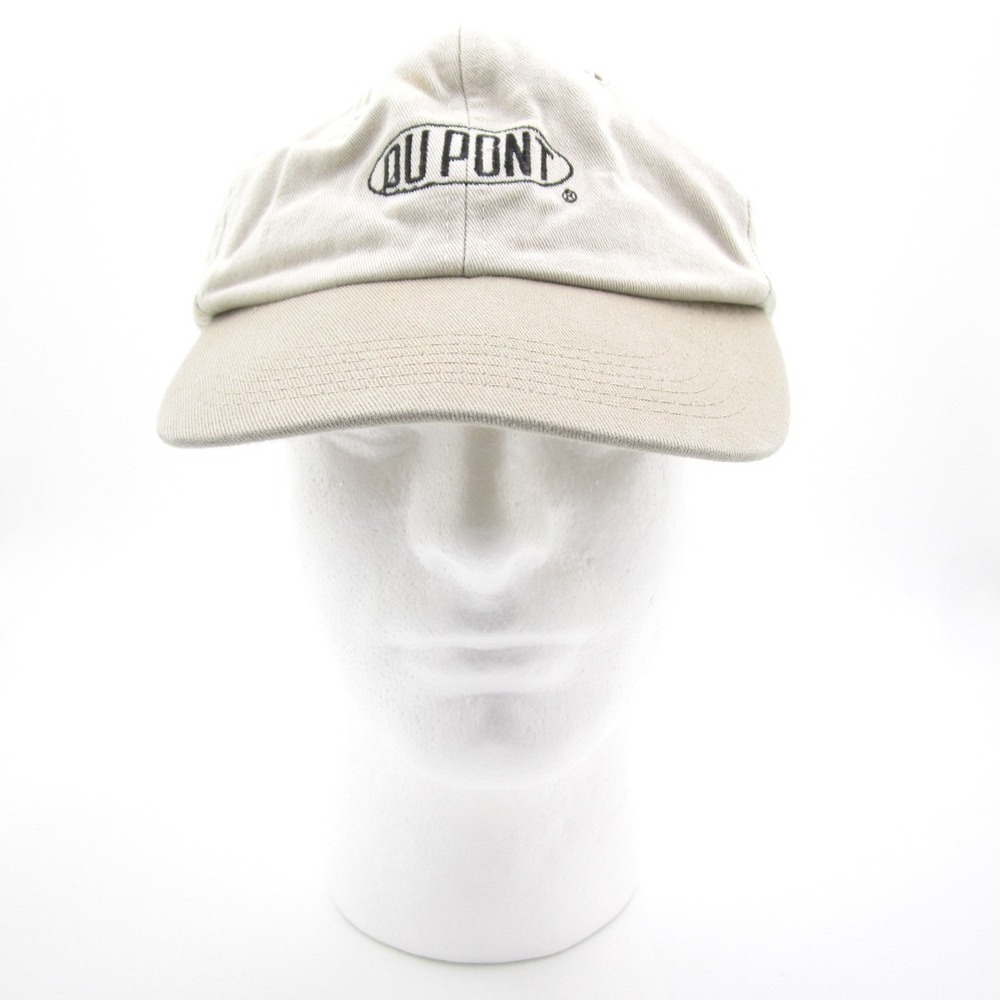 Vtg DuPont Logo Hat Mens Tan Cream Snapback Baseball Cap (Made in USA)(G)